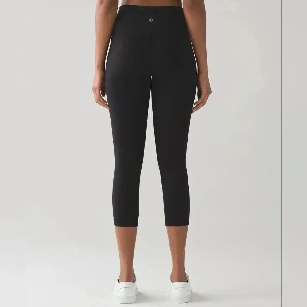 Lululemon Wunder Under Crop (Hi-Rise) *Full-On Luon 21"Black (First Release) - Picture 7 of 14